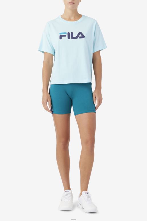 FILA kvinner thea tee fila iced aqua/navy/biscay bay HHL841448 iced aqua/marine/biscay bay