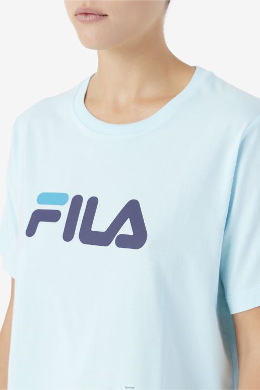 FILA kvinner thea tee fila iced aqua/navy/biscay bay HHL841448 iced aqua/marine/biscay bay