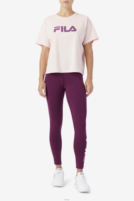FILA kvinner thea tee potpurri/druevin/rouge fila HHL841451 potpurri/druevin/rouge