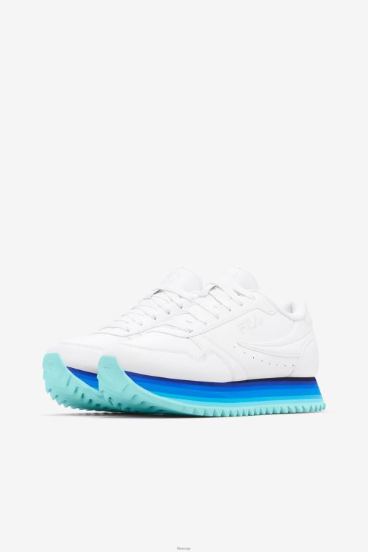 FILA kvinner hvit/marine/arubablå kvinners orbit stripe fila HHL841296 hvit/marine/arubablå