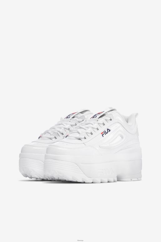FILA kvinner hvit/marine/rød kvinners disruptor 2 wedge patent fila HHL841140 hvit/marine/rød