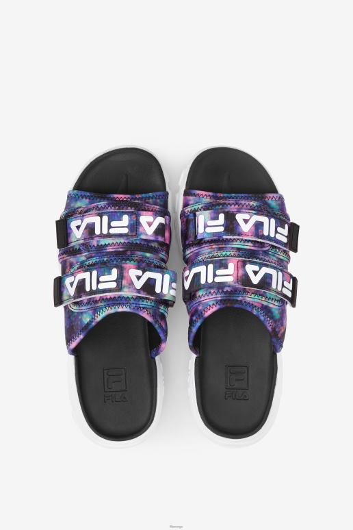 FILA kvinner fila dame slips dye utendørs lysbilde multi/svart/hvit HHL841357 multi/svart/hvit