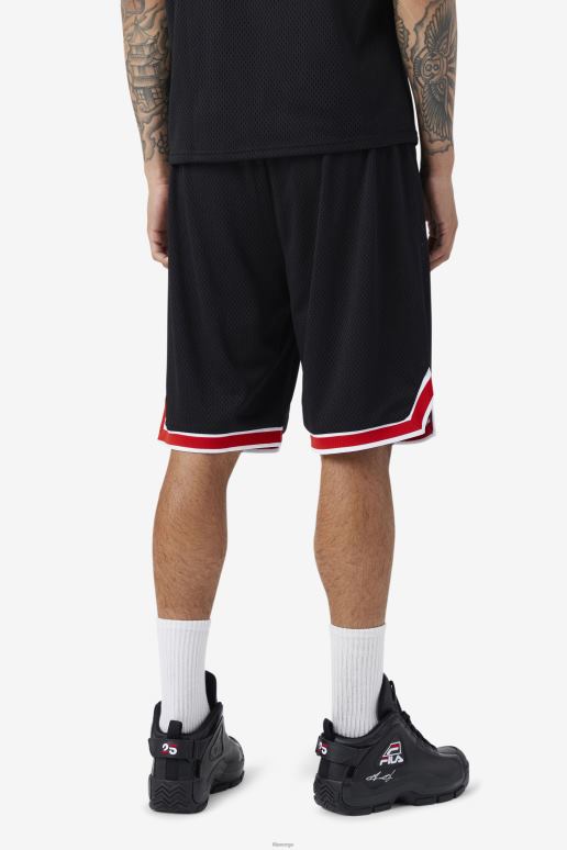 FILA menn fila svart/rød/hvit ovi basketball short HHL84724 svart/rød/hvit
