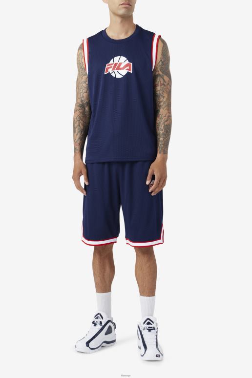 FILA menn marine/rød/hvit fila ovi basketballshorts HHL84723 marine/rød/hvit