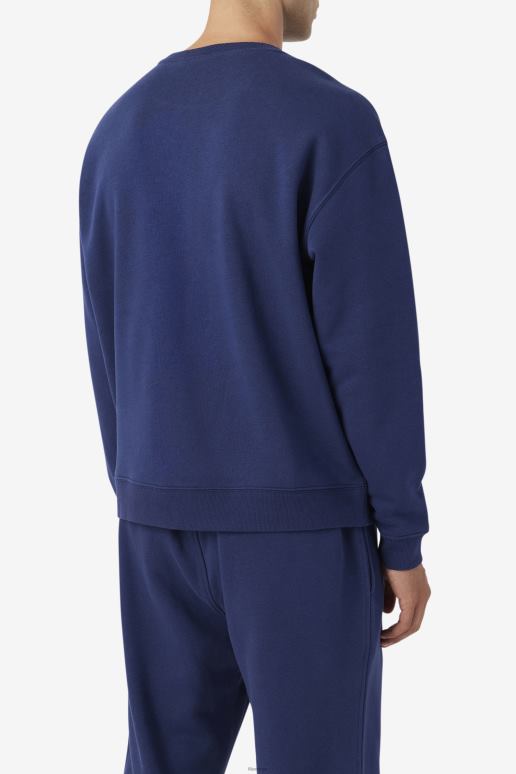 FILA menn 2pac fleece patch crew fila marine HHL84512 marinen
