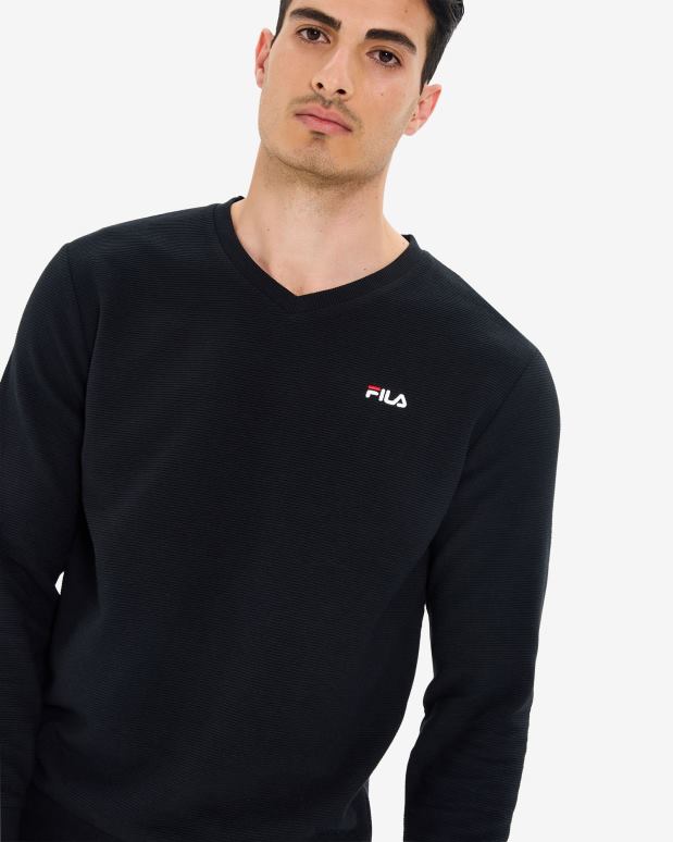 FILA menn Savian v-neck crew fila svart for menn HHL842612 svart