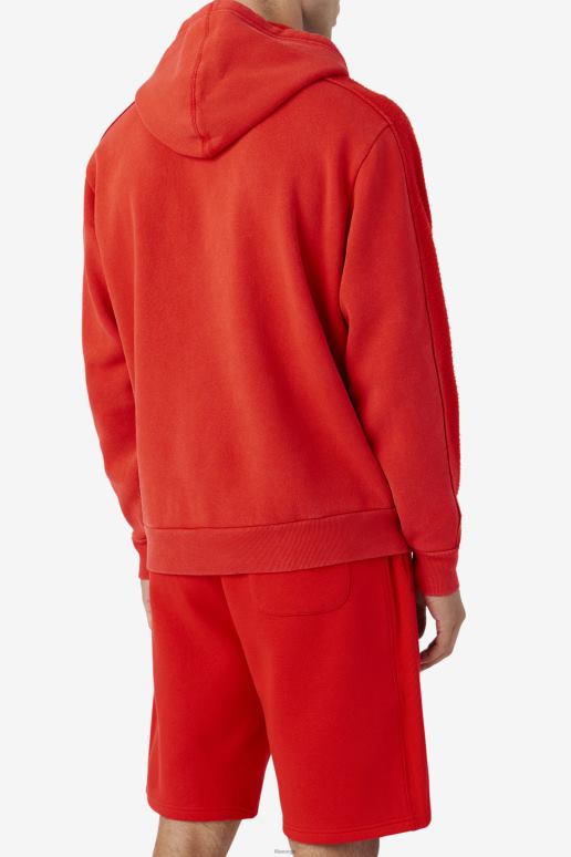 FILA menn brennende rød/blå fila bryson vintage wash hettegenser HHL84519 ildrød/blå