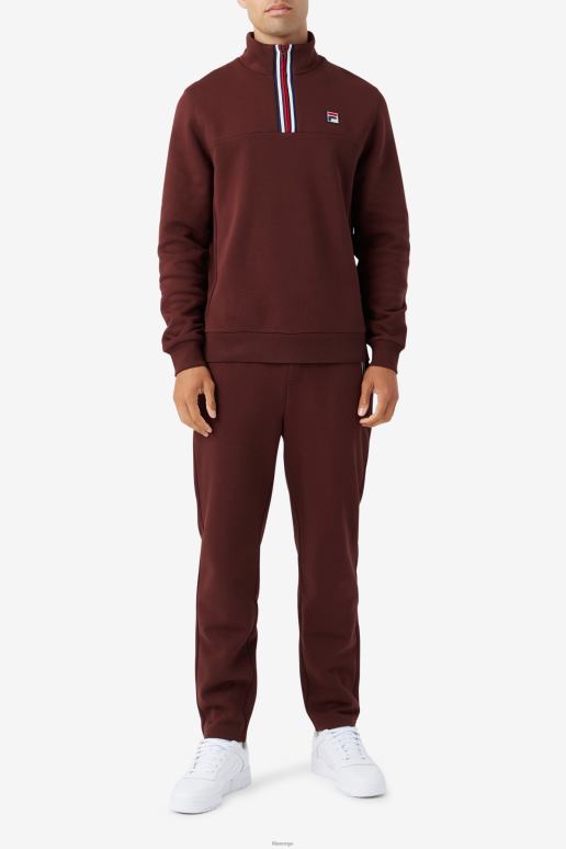 FILA menn brun stein weston halv zip fila HHL84486 brun stein