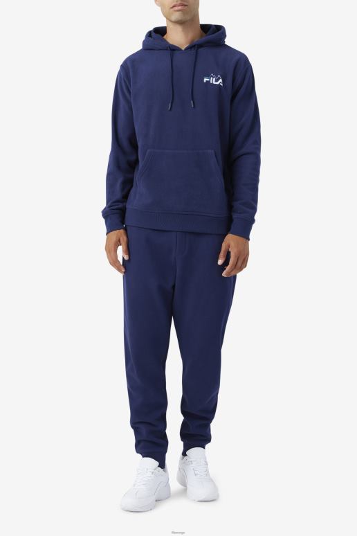 FILA menn dinn hettegenser marine/hvit/deep lake fila HHL84551 marine/hvit/dyp innsjø