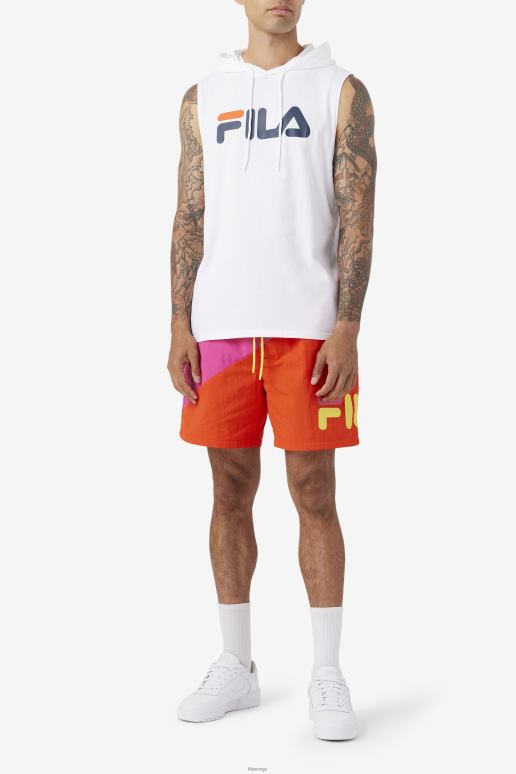 FILA menn fila hvit/marine/cherry tomat zany ermeløs hettegenser HHL84256 hvit/marine/cherrytomat