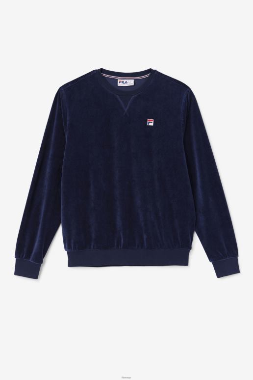 FILA menn fila navy earl velour crew HHL84478 marinen