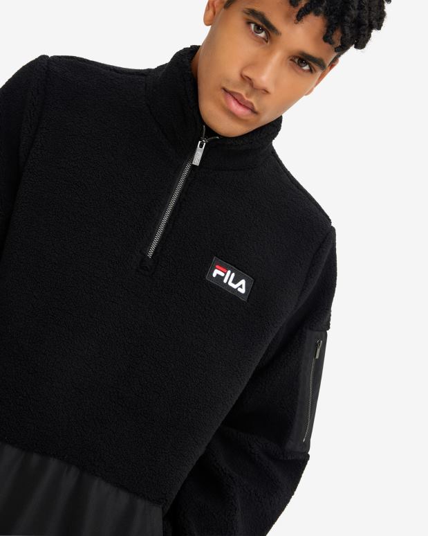 FILA menn fila svart herre cole teddy qtr glidelås HHL842608 svart