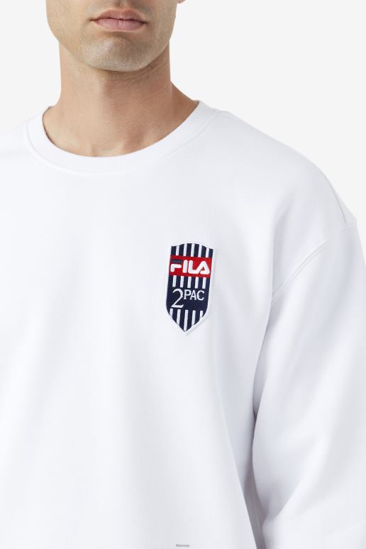 FILA menn hvit fila 2pac fleece patch crew HHL84513 hvit