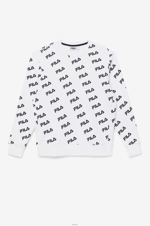 FILA menn hvit/svart diagonal logo crew fila HHL84468 hvit svart