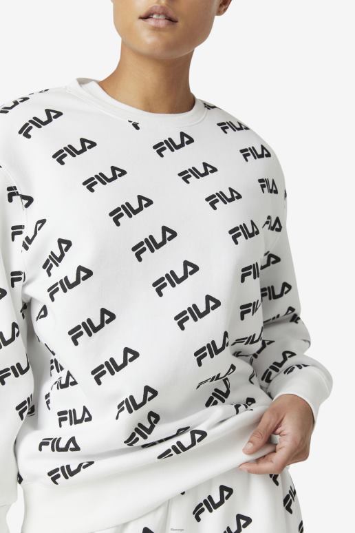 FILA menn hvit/svart diagonal logo crew fila HHL84468 hvit svart