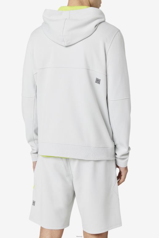 FILA menn kayra hettegenser med hel glidelås fila stone/lime punch HHL84458 stein/kalkstans