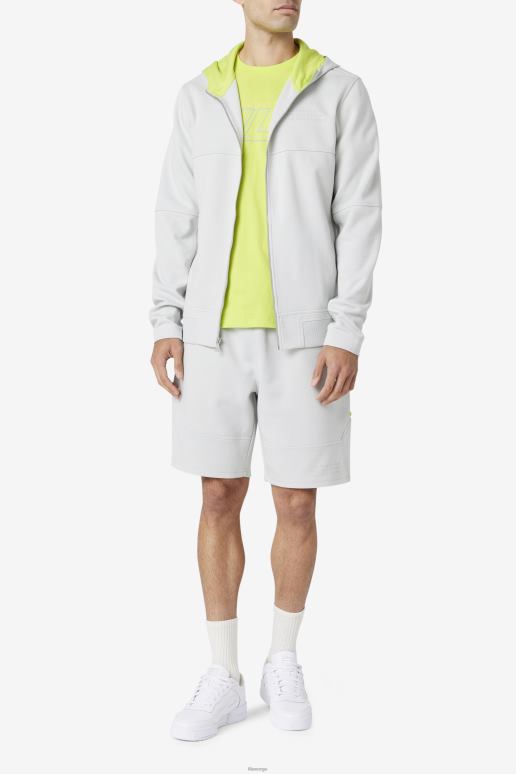 FILA menn kayra hettegenser med hel glidelås fila stone/lime punch HHL84458 stein/kalkstans