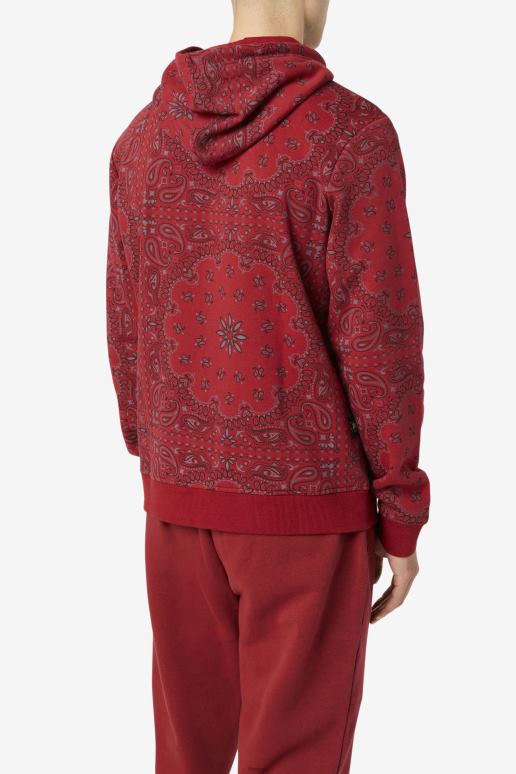 FILA menn rabarbra/bandana print seneca hettegenser fila HHL84522 rabarbra/bandanatrykk