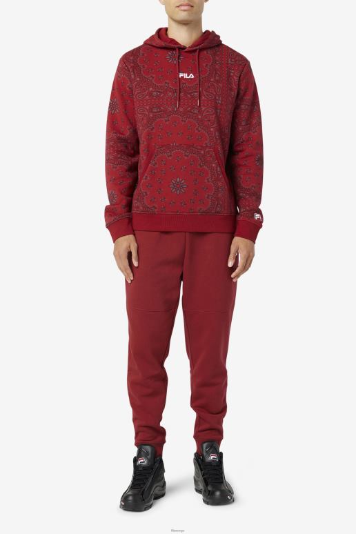 FILA menn rabarbra/bandana print seneca hettegenser fila HHL84522 rabarbra/bandanatrykk