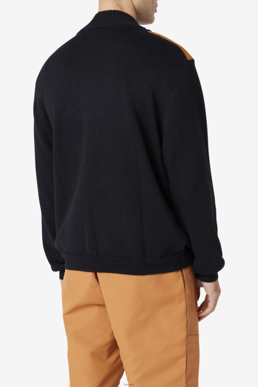 FILA menn sort/adobe merkle 1/4 glidelås genser fila HHL84516 svart/adobe