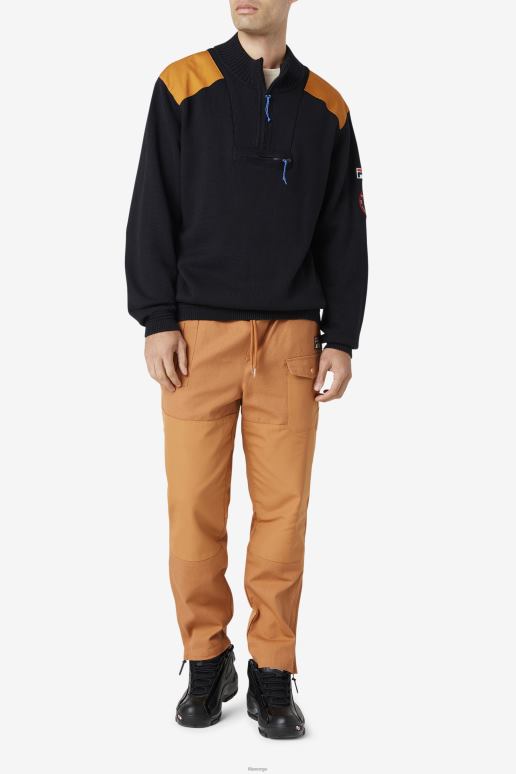 FILA menn sort/adobe merkle 1/4 glidelås genser fila HHL84516 svart/adobe