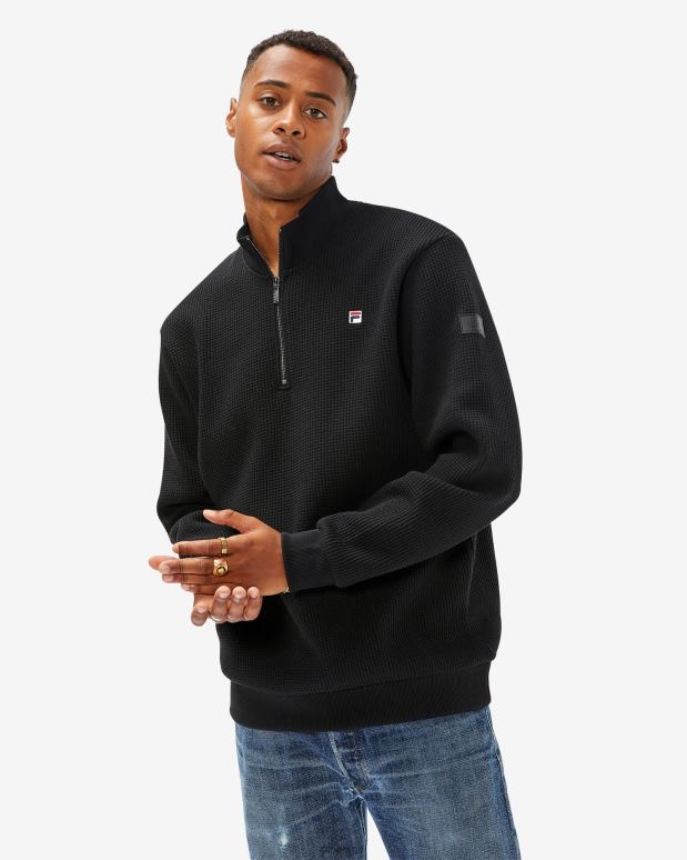 FILA menn svart herremerke 2.0 qtr zip fila HHL842604 svart