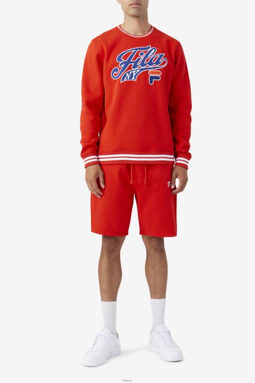 FILA menn brennende rød/blå/hvit taylor sweatshirt med rund hals fila HHL84498 brennende rød/blå/hvit