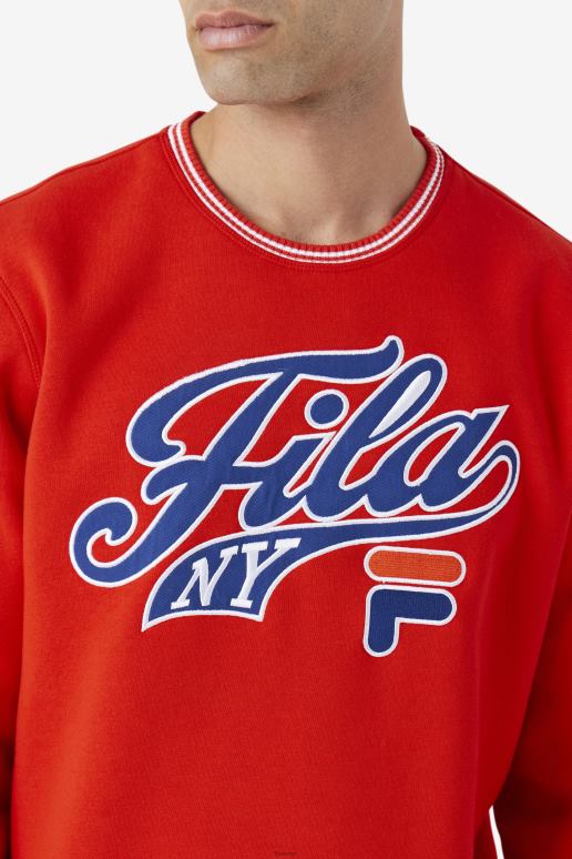 FILA menn brennende rød/blå/hvit taylor sweatshirt med rund hals fila HHL84498 brennende rød/blå/hvit