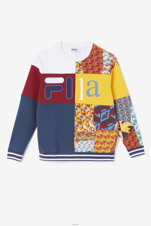 FILA menn fila hansi sweatshirt hav/rabarbra/hvit HHL84469 hav/rabarbra/hvit