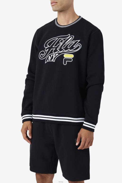 FILA menn fila svart/hvit/mimosa taylor sweatshirt med rund hals HHL84496 svart/hvit/mimosa