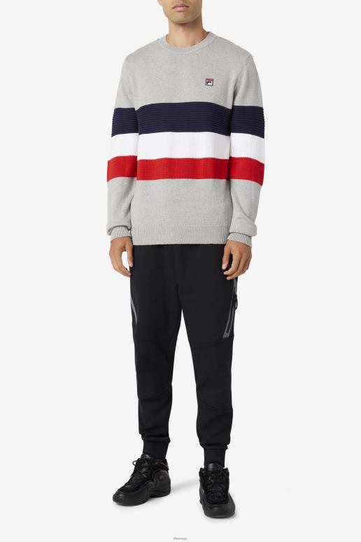 FILA menn lys grå mergel/peacoat/hvit fila willkie genser HHL84231 lys grå mergel/peacoat/hvit