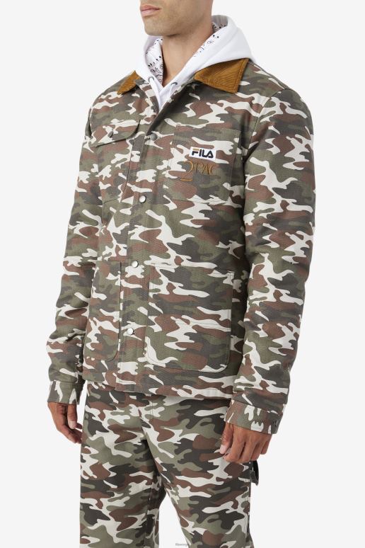 FILA menn 2pac jakke fila camo print/bronsebrun HHL84776 camoprint/bronsebrun