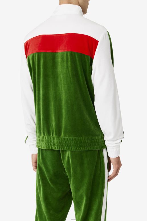 FILA menn brice velour jakke formell hage/hvit/rød fila HHL84821 formell hage/hvit/rød
