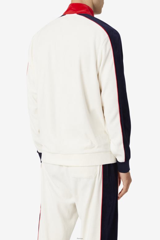 FILA menn cima velourjakke fila gardenia/rød/peacoat HHL84824 gardenia/rød/peacoat