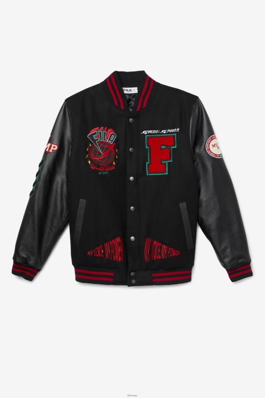 FILA menn fila raddix varsity jakke svart/rød/grønn HHL84835 svart/rød/grønn