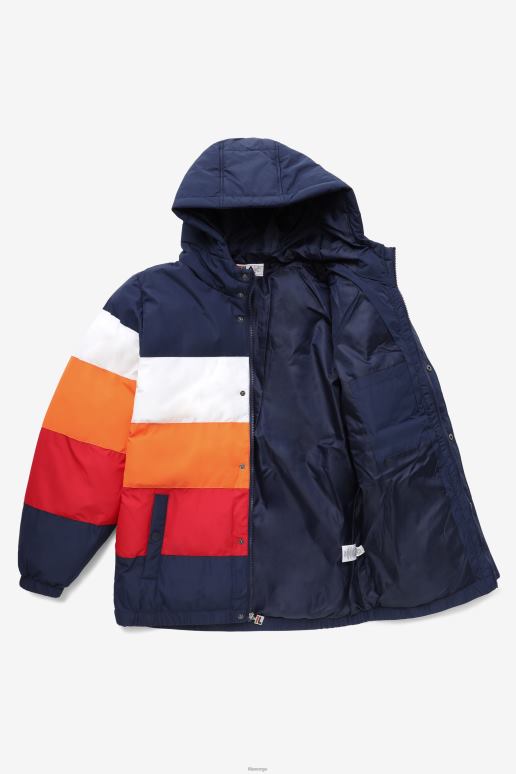 FILA menn giovanni puffa jakke fila peacoat/hvit/soloransje/rød HHL84782 peacoat/hvit/soloransje/rød