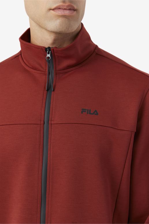 FILA menn gonal zip jakke russet brun/svart fila HHL84869 rødbrun/sort