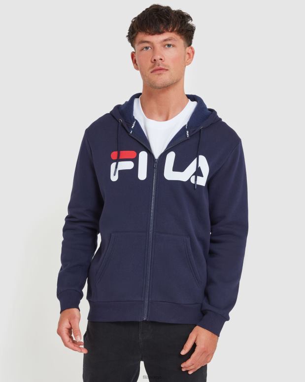 FILA menn ny marineblå klassisk unisex-jakke med glidelås fila HHL842484 ny marine