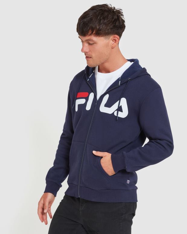 FILA menn ny marineblå klassisk unisex-jakke med glidelås fila HHL842484 ny marine