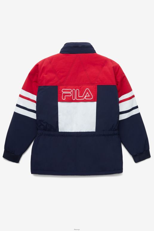 FILA menn peacoat/rød/hvit fila golia parkajakke HHL84789 peacoat/rød/hvit