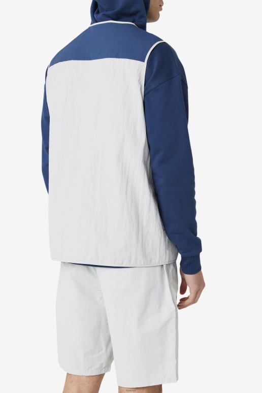 FILA menn stein/marine/cherry tomat fila hansi vest HHL84885 stein/marine/cherrytomat