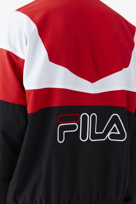 FILA menn svart/rød/hvit fila amar treningsjakke HHL84849 svart/rød/hvit