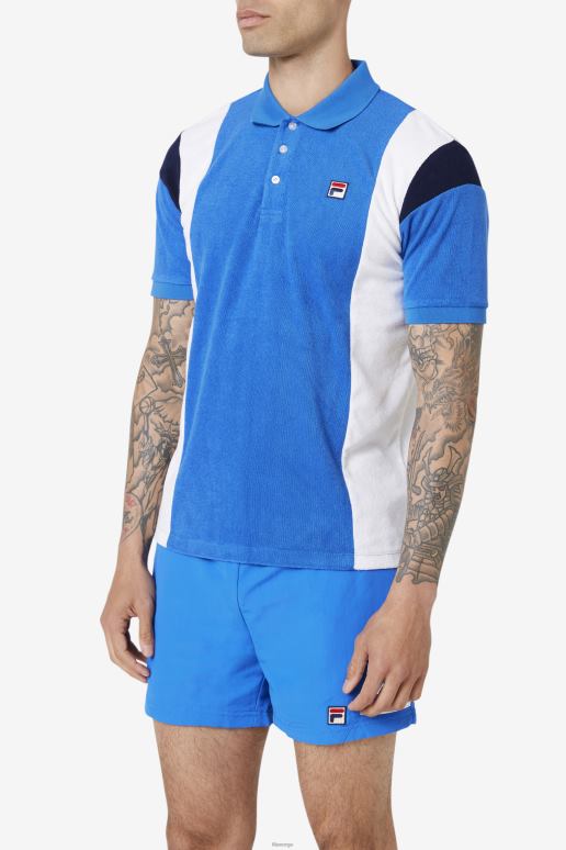 FILA menn astro frotté polo fila sterk blå/hvit/marine HHL84254 sterk blå/hvit/marine