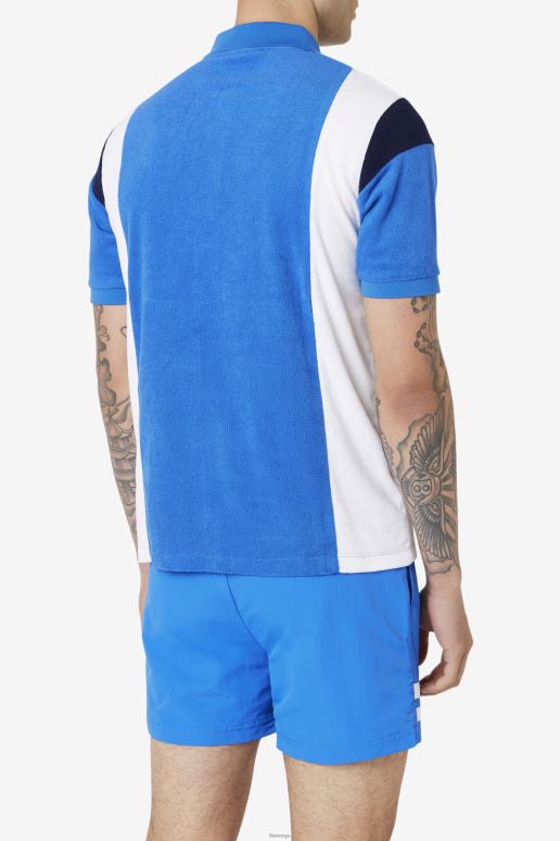 FILA menn astro frotté polo fila sterk blå/hvit/marine HHL84254 sterk blå/hvit/marine