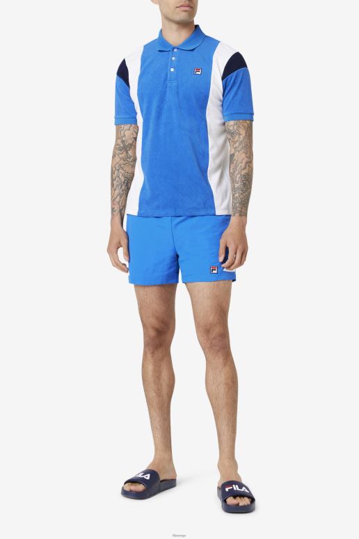 FILA menn astro frotté polo fila sterk blå/hvit/marine HHL84254 sterk blå/hvit/marine