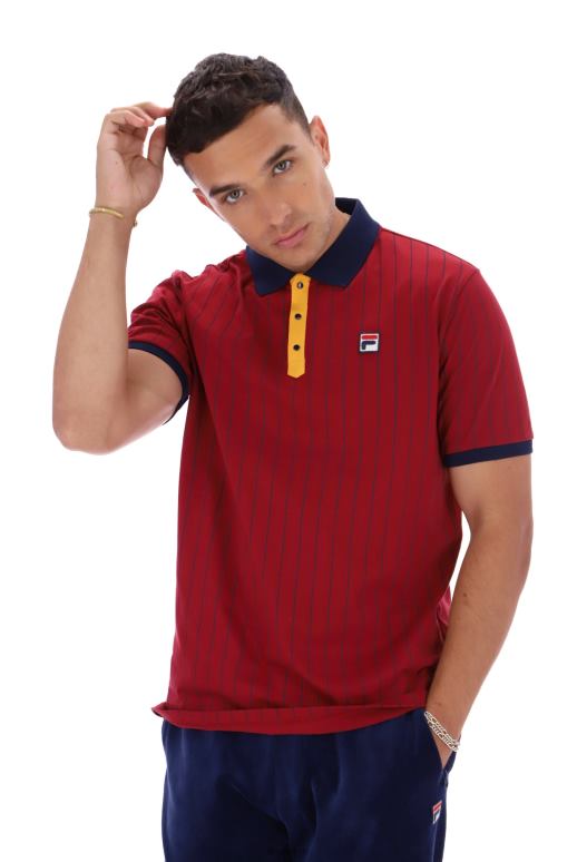 FILA menn bb1 klassisk vintage stripet fila polo HHL843216