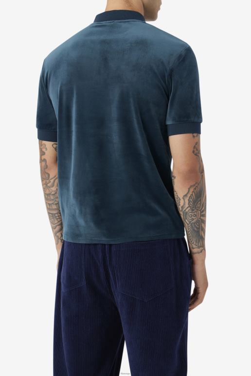 FILA menn blågrønn fila devon velourpolo HHL84411 blågrønn