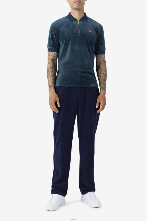 FILA menn blågrønn fila devon velourpolo HHL84411 blågrønn