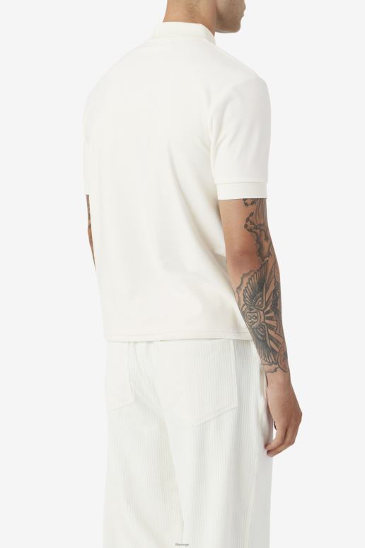 FILA menn devon velour polo fila egret HHL84410 egret