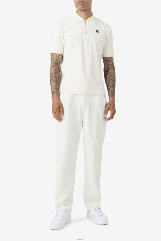 FILA menn devon velour polo fila egret HHL84410 egret